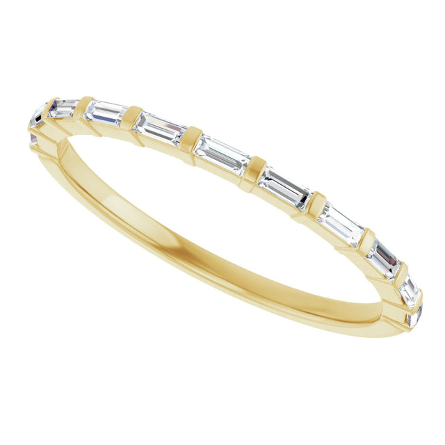 10K Gold Straight Baguette Natural Diamond Bar Channel-Set Anniversary Band – 1/5–5/8 CTW (Style 123675) - Yellow Gold - view 5