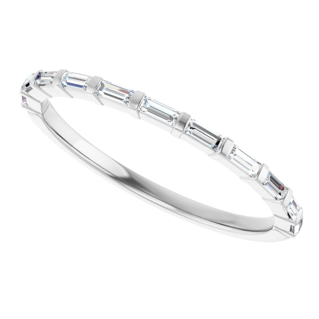 10K Gold Straight Baguette Lab-Grown Diamond Bar Channel-Set Anniversary Band – 1/5–1/2 CTW (Style 123675) - White Gold - view 5