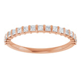 10K Gold Square Lab-Grown Diamond Bar Channel-Set Anniversary Band – 1/3–9/10 CTW - Rose Gold - view 3