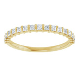 10K Gold Square Natural Diamond Bar Channel-Set Anniversary Band – 3/8–1 1/6 CTW - Yellow Gold - view 3