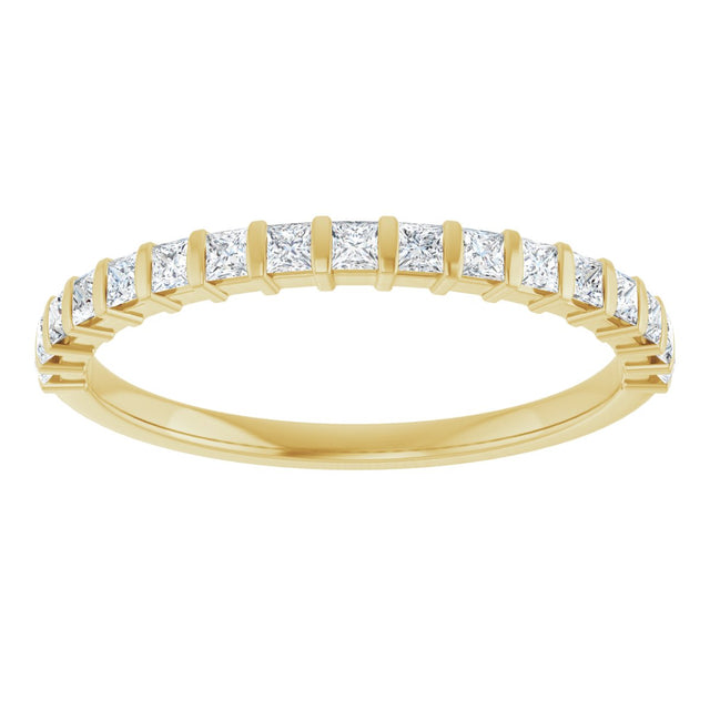 10K Gold Square Natural Diamond Bar Channel-Set Anniversary Band – 3/8–1 1/6 CTW - Yellow Gold - view 3