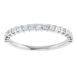 14K Gold Square Lab-Grown Diamond Bar Channel-Set Anniversary Band – 1/3–1 1/2 CTW - White Gold - view 3