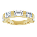 10K Gold Emerald Lab-Grown Diamond Bar Channel-Set Anniversary Band – 1 5/8–2 1/2 CTW (Style 123675) - Yellow Gold - view 3