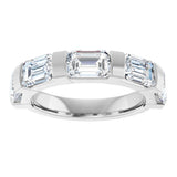 10K Gold Emerald Lab-Grown Diamond Bar Channel-Set Anniversary Band – 1 5/8–2 1/2 CTW (Style 123675) - White Gold - view 3