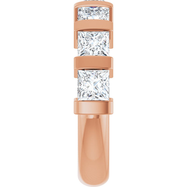 10K Gold Square Lab-Grown Diamond Bar Channel-Set Anniversary Band – 1 1/3–2 3/4 CTW (Style 123675) - Rose Gold - view 4