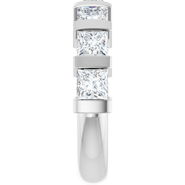 10K Gold Square Natural Diamond Bar Channel-Set Anniversary Band – 1 3/8–2 3/4 CTW (Style 123675) - White Gold - view 4