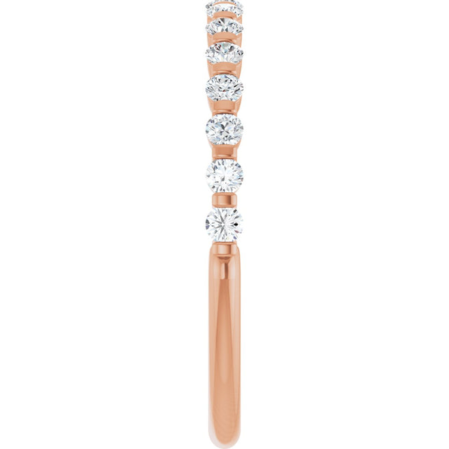 10K Gold Round Natural Diamond Bar Channel-Set Anniversary Band – 1/5–5/8 CTW (Style 123675) - Rose Gold - view 4