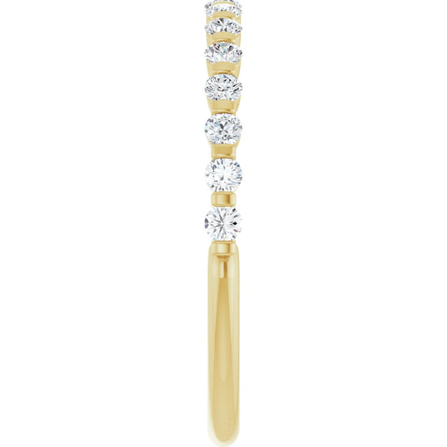 10K Gold Round Natural Diamond Bar Channel-Set Anniversary Band – 1/5–5/8 CTW (Style 123675) - Yellow Gold - view 4