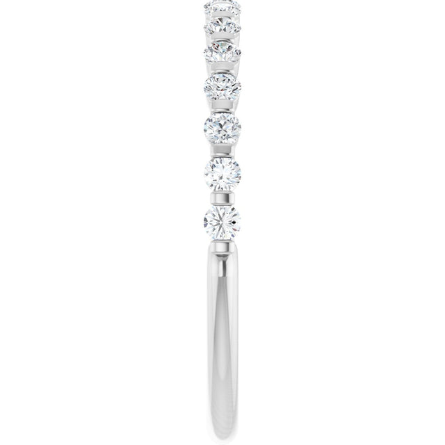 10K Gold Round Natural Diamond Bar Channel-Set Anniversary Band – 1/5–5/8 CTW (Style 123675) - White Gold - view 4