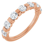 10K Gold Round Lab-Grown Diamond Bar Channel-Set Anniversary Band – 7/8–1 1/3 CTW - Rose Gold