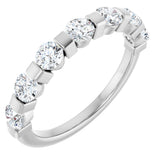 10K Gold Round Natural Diamond Bar Channel-Set Anniversary Band – 3/4–1 1/2 CTW (Style 123675) - White Gold