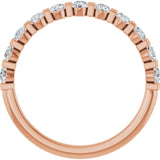 10K Gold Round Natural Diamond Bar Channel-Set Anniversary Band – 1/5–5/8 CTW (Style 123675) - Rose Gold - view 2
