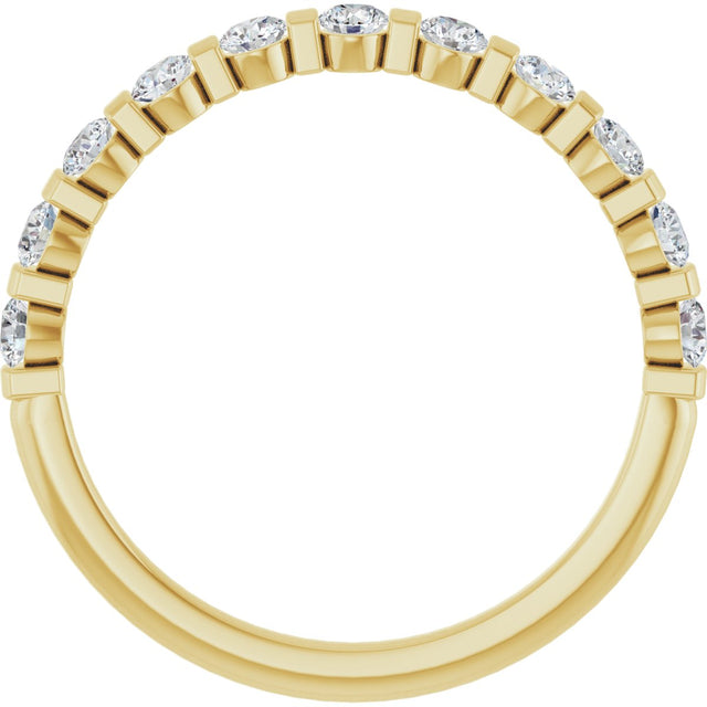 10K Gold Round Natural Diamond Bar Channel-Set Anniversary Band – 1/5–5/8 CTW (Style 123675) - Yellow Gold - view 2