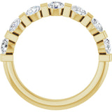 10K Gold Round Lab-Grown Diamond Bar Channel-Set Anniversary Band – 7/8–1 1/3 CTW - Yellow Gold - view 2