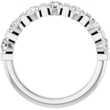 10K Gold Round Lab-Grown Diamond Bar Channel-Set Anniversary Band – 7/8–1 1/3 CTW - White Gold - view 2