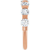 10K Gold Round Lab-Grown Diamond Bar Channel-Set Anniversary Band – 7/8–1 1/3 CTW - Rose Gold - view 4