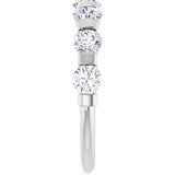 10K Gold Round Lab-Grown Diamond Bar Channel-Set Anniversary Band – 7/8–1 1/3 CTW - White Gold - view 4