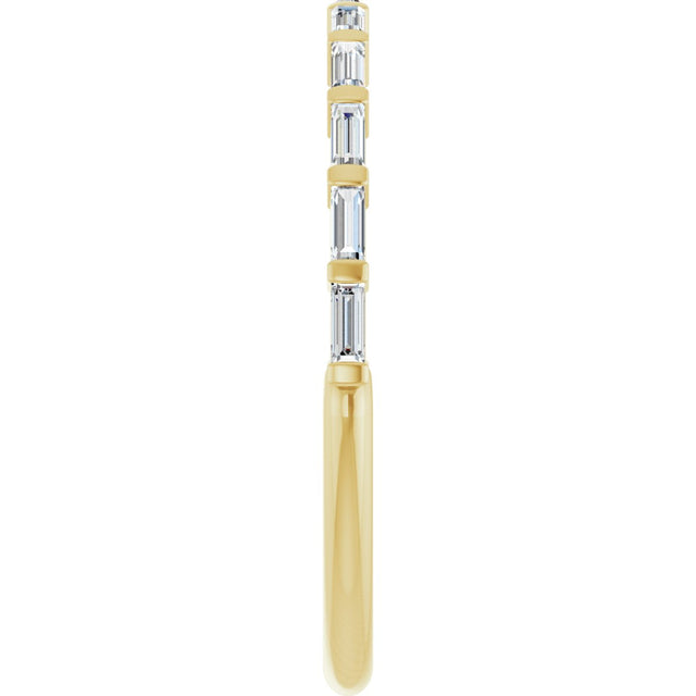 10K Gold Straight Baguette Natural Diamond Bar Channel-Set Anniversary Band – 1/5–5/8 CTW (Style 123675) - Yellow Gold - view 4