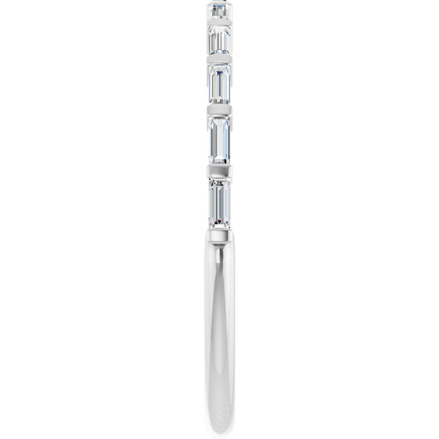 Platinum Straight Baguette Lab-Grown Diamond Bar Channel-Set Anniversary Band – 1/5–3/4 CTW - view 4