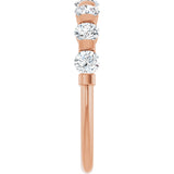 10K Gold Round Lab-Grown Diamond Bar Channel-Set Anniversary Band – 7/8–1 1/3 CTW - Rose Gold - view 4