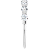 10K Gold Round Lab-Grown Diamond Bar Channel-Set Anniversary Band – 7/8–1 1/3 CTW - White Gold - view 4