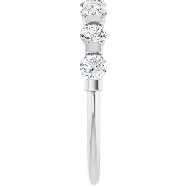 10K Gold Round Lab-Grown Diamond Bar Channel-Set Anniversary Band – 7/8–1 1/3 CTW - White Gold - view 4