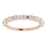 10K Gold Round Natural Diamond Bar Channel-Set Anniversary Band – 1/5–5/8 CTW (Style 123675) - Rose Gold - view 3