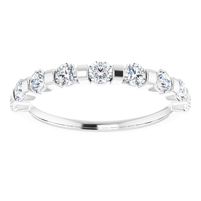 10K Gold Round Natural Diamond Bar Channel-Set Anniversary Band – 1/5–5/8 CTW (Style 123675) - White Gold - view 3