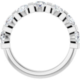 10K Gold Round Lab-Grown Diamond Bar Channel-Set Anniversary Band – 7/8–1 1/3 CTW - White Gold - view 2