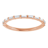 10K Gold Straight Baguette Natural Diamond Bar Channel-Set Anniversary Band – 1/5–5/8 CTW (Style 123675) - Rose Gold - view 3