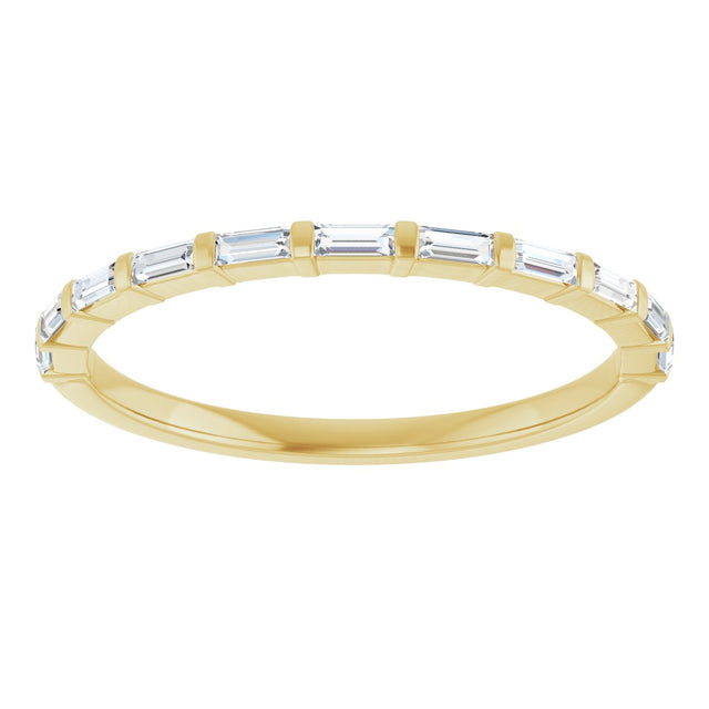 10K Gold Straight Baguette Natural Diamond Bar Channel-Set Anniversary Band – 1/5–5/8 CTW (Style 123675) - Yellow Gold - view 3