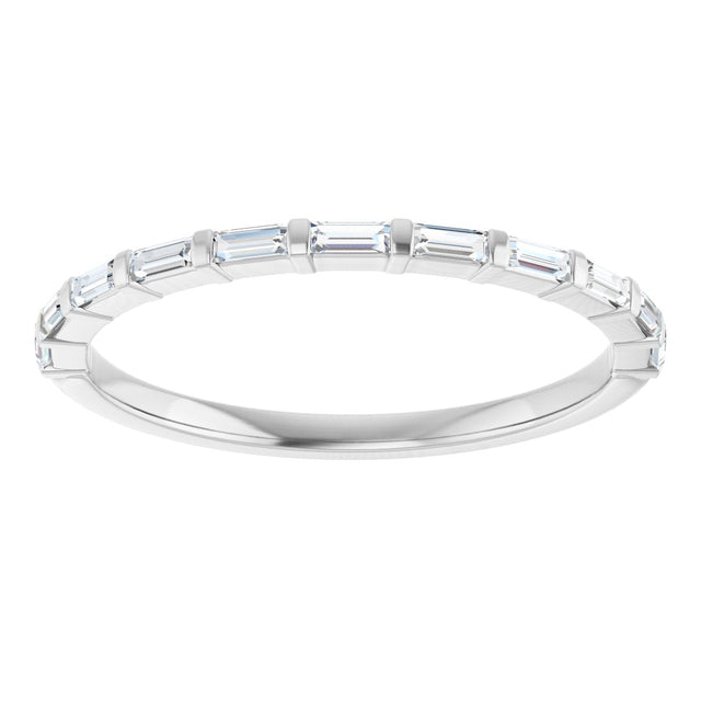 Platinum Straight Baguette Lab-Grown Diamond Bar Channel-Set Anniversary Band – 1/5–3/4 CTW - view 3