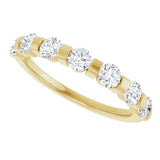 10K Gold Round Natural Diamond Bar Channel-Set Anniversary Band – 3/4–1 1/2 CTW (Style 123675) - Yellow Gold - view 5