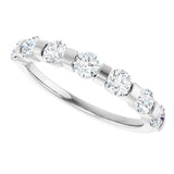 10K Gold Round Natural Diamond Bar Channel-Set Anniversary Band – 3/4–1 1/2 CTW (Style 123675) - White Gold - view 5