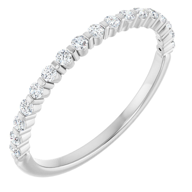 Platinum Round Natural Diamond Bar Channel-Set Anniversary Band – 1/4–3/4 CTW