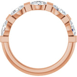 10K Gold Oval Lab-Grown Diamond Bar Channel-Set Anniversary Band – 9/10–2 CTW (Style 123675) - Rose Gold - view 2