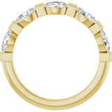 10K Gold Oval Lab-Grown Diamond Bar Channel-Set Anniversary Band – 9/10–2 CTW (Style 123675) - Yellow Gold - view 2