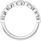 10K Gold Oval Lab-Grown Diamond Bar Channel-Set Anniversary Band – 9/10–2 CTW (Style 123675) - White Gold - view 2