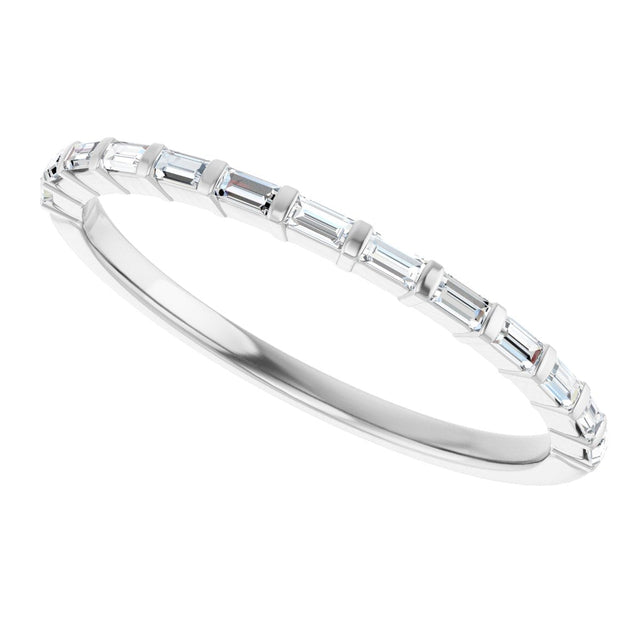 14K Gold Straight Baguette Lab-Grown Diamond Bar Channel-Set Anniversary Band – 1/5–3/4 CTW - White Gold - view 5