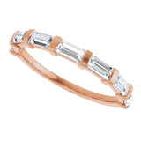 14K Gold Straight Baguette Natural Diamond Bar Channel-Set Anniversary Band – 1/5–3/4 CTW - Rose Gold - view 5