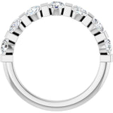 10K Gold Round Lab-Grown Diamond Bar Channel-Set Anniversary Band – 7/8–1 1/3 CTW - White Gold - view 2