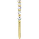 14K Gold Round Natural Diamond Bar Channel-Set Anniversary Band – 1/4–3/4 CTW - Yellow Gold - view 4