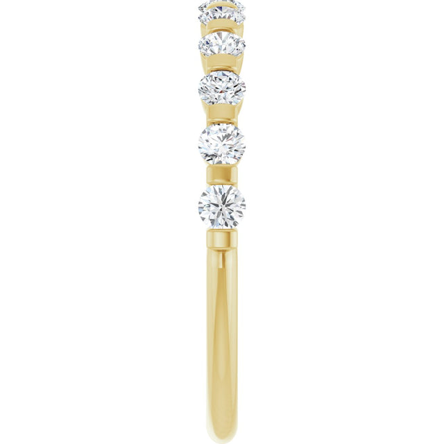 10K Gold Round Natural Diamond Bar Channel-Set Anniversary Band – 1/5–5/8 CTW (Style 123675) - Yellow Gold - view 4