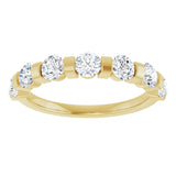 10K Gold Round Lab-Grown Diamond Bar Channel-Set Anniversary Band – 7/8–1 1/3 CTW - Yellow Gold - view 3
