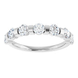 10K Gold Round Lab-Grown Diamond Bar Channel-Set Anniversary Band – 7/8–1 1/3 CTW - White Gold - view 3