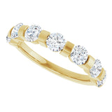 10K Gold Round Lab-Grown Diamond Bar Channel-Set Anniversary Band – 7/8–1 1/3 CTW - Yellow Gold - view 5