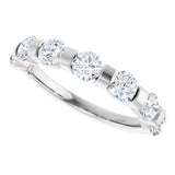10K Gold Round Lab-Grown Diamond Bar Channel-Set Anniversary Band – 7/8–1 1/3 CTW - White Gold - view 5