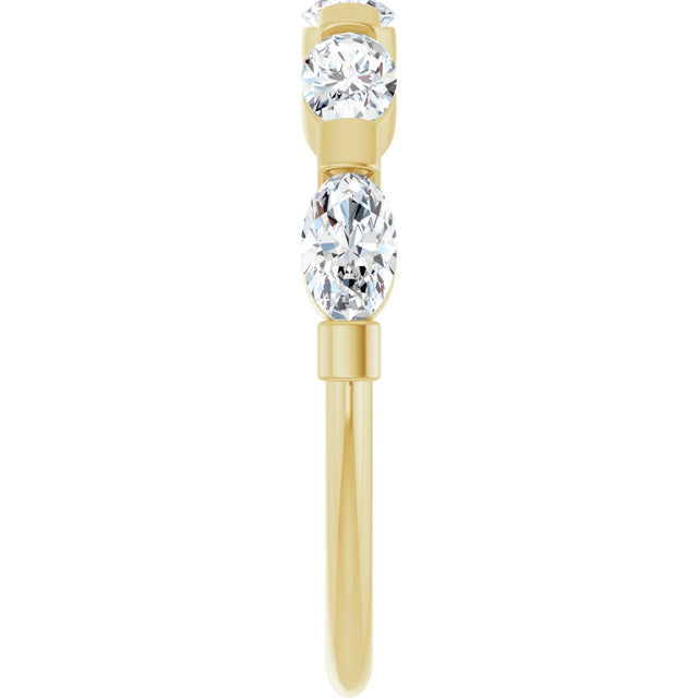 10K Gold Oval Lab-Grown Diamond Bar Channel-Set Anniversary Band – 9/10–2 CTW (Style 123675) - Yellow Gold - view 4