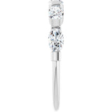10K Gold Oval Lab-Grown Diamond Bar Channel-Set Anniversary Band – 9/10–2 CTW (Style 123675) - White Gold - view 4