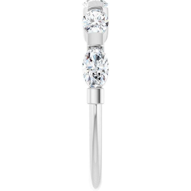 10K Gold Oval Lab-Grown Diamond Bar Channel-Set Anniversary Band – 9/10–2 CTW (Style 123675) - White Gold - view 4
